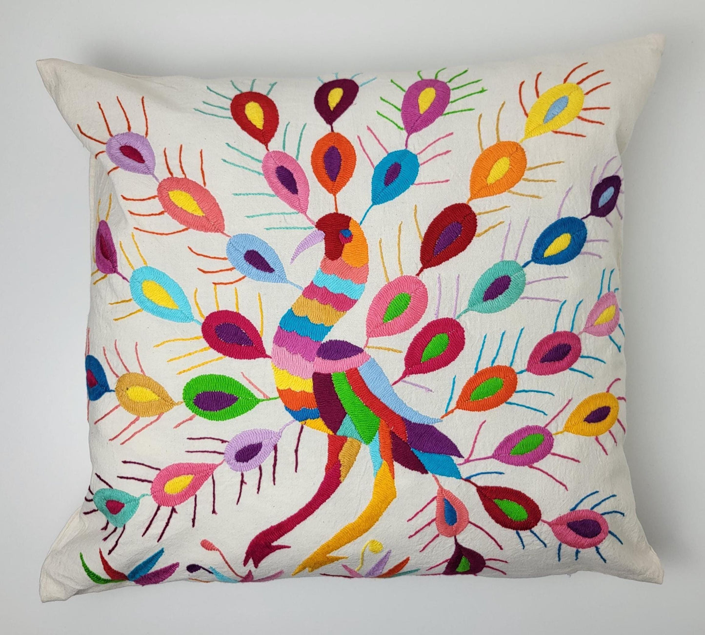 Coussin Otomi original – fabriqué à la main dans les montagnes d'Hidalgo par les populations autochtones