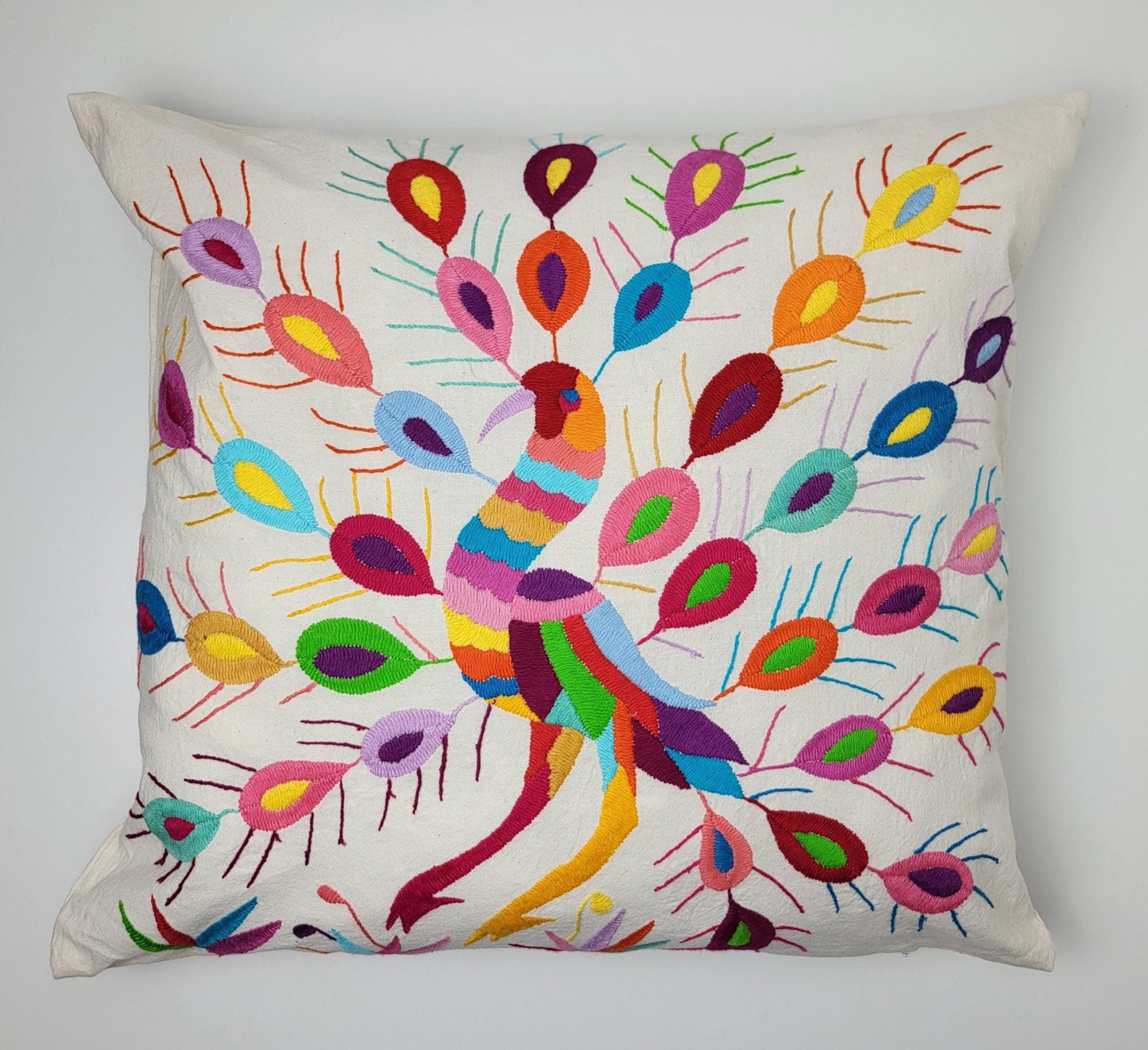 Coussin Otomi original – fabriqué à la main dans les montagnes d'Hidalgo par les populations autochtones