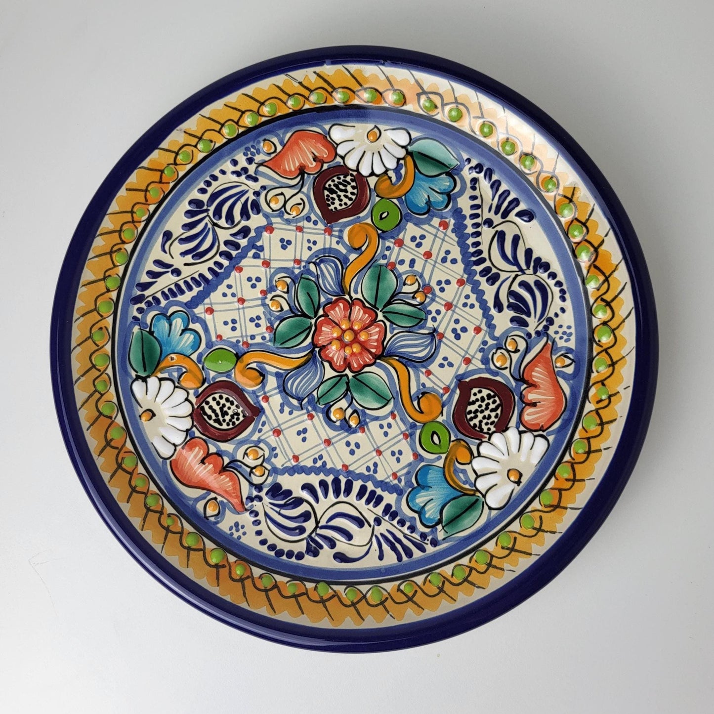 Mexikanische Talavera Keramik Teller | Handbemalter Dekoteller aus Puebla