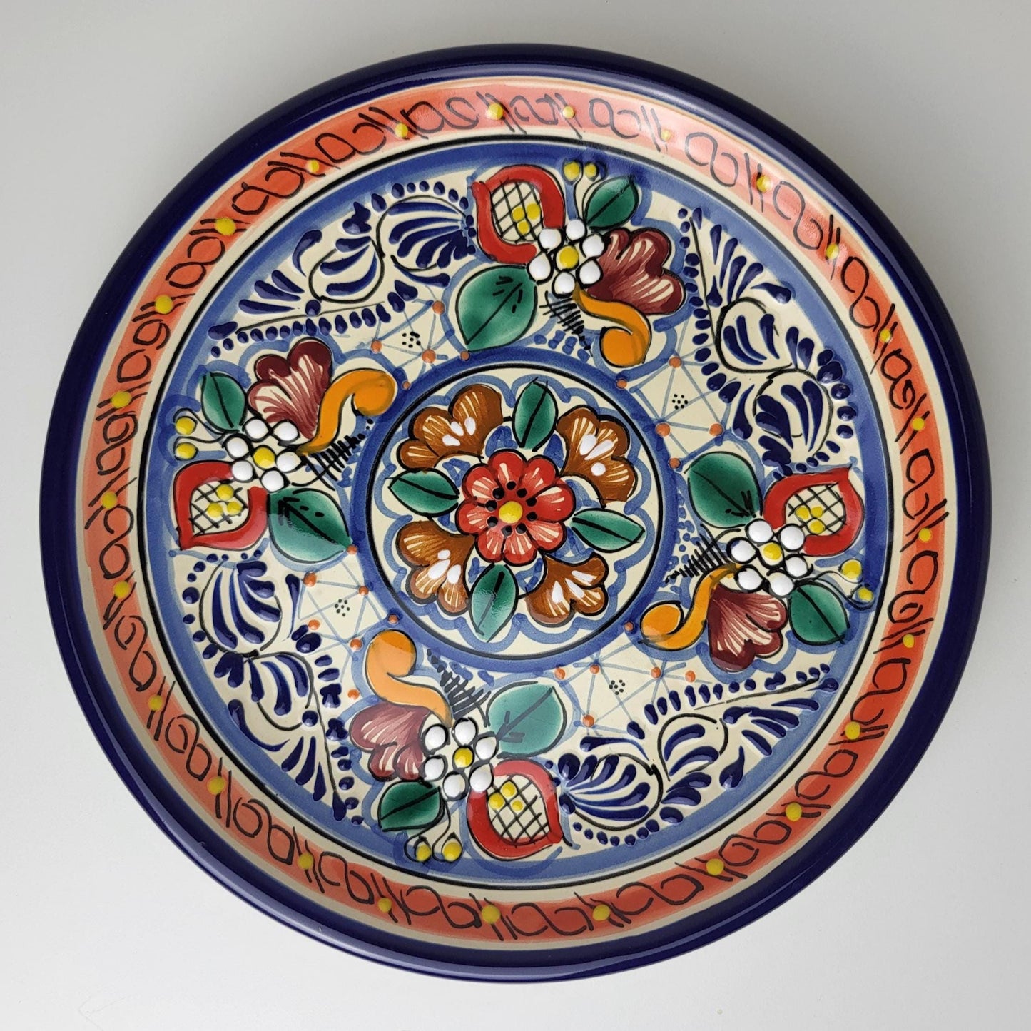 Mexikanische Talavera Keramik Teller | Handbemalter Dekoteller aus Puebla