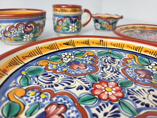 Handbemaltes Talavera Geschirrset – Klassisches Blau-Weiß aus Mexiko