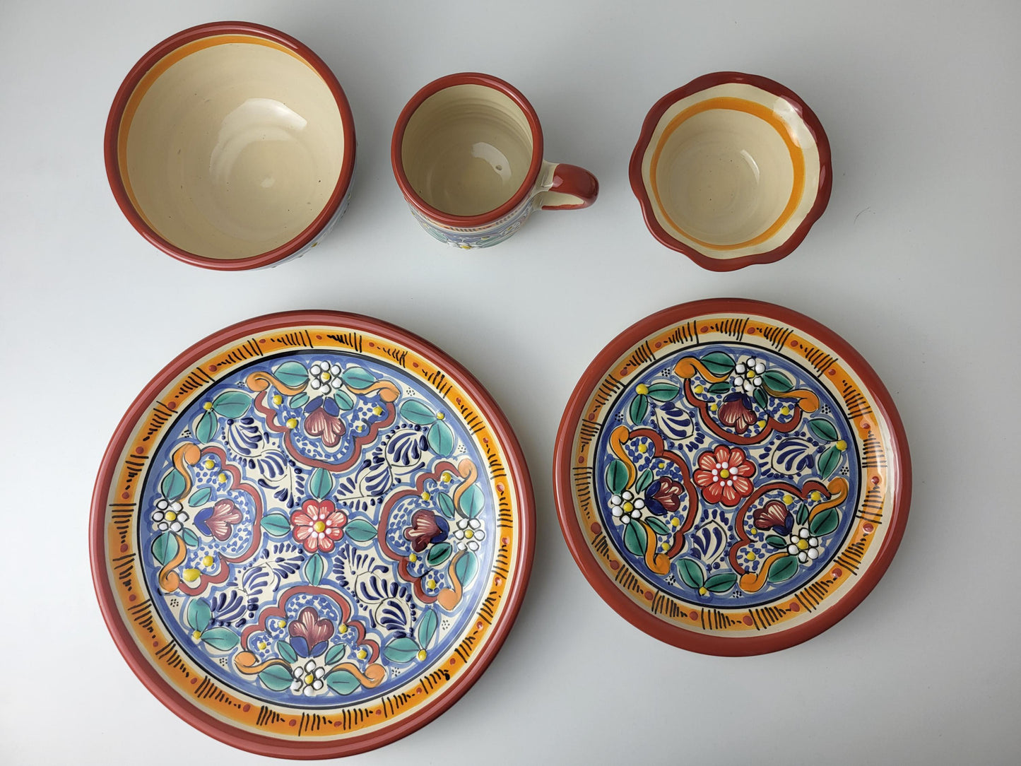 Handbemaltes Talavera Geschirrset – Klassisches Blau-Weiß aus Mexiko