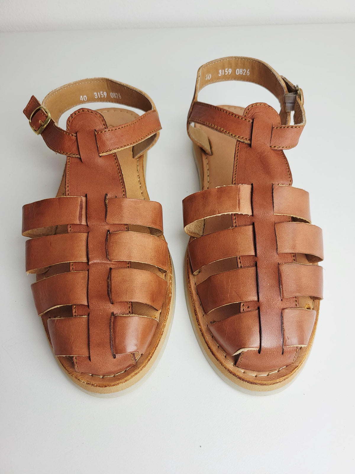 Mexikanische Huarache Sandale Cognac-Braun Damen – mexikanisches Kunsthandwerk