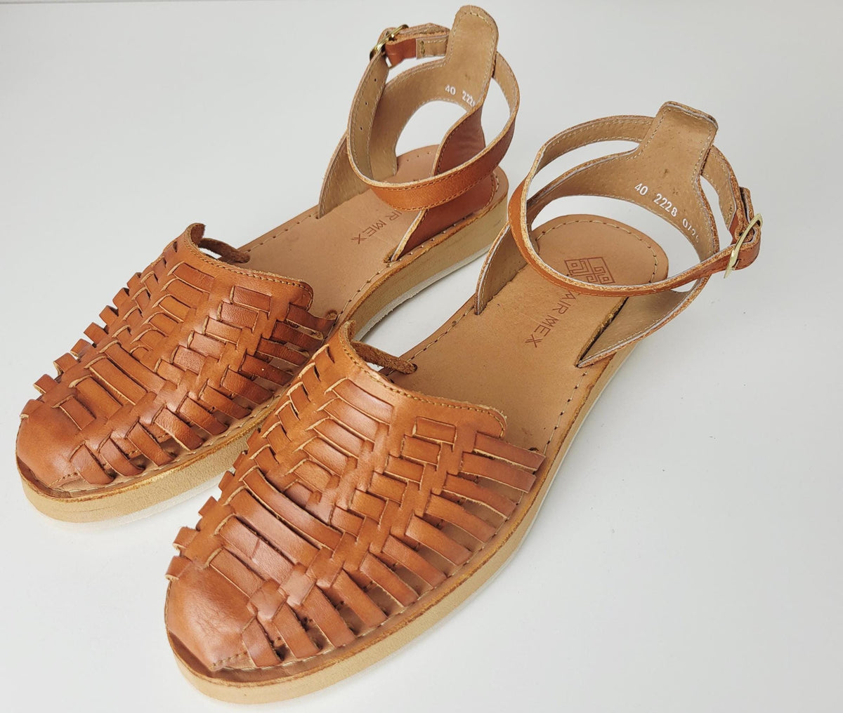 Mexikanische Huarache Sandale Natur/Tan Damen – mexikanisches Kunsthandwerk